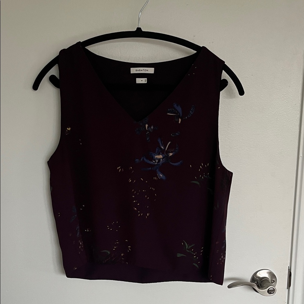 Aritzia Babaton Deep Purple Sleeveless Blouse